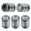Picture of Tire Valve Stem Cap Cover - (5 Pack) Tire Air Cap Corrosion Resistant Christmas Reindeer Antler Antlers Auto Accessories Decoration for Car Truck Bike Grey