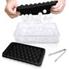 Picture of WIBIMEN Ice Cube Tray with Lid and Bin - Round Ice Trays for Freezer with Lid - Ice Cube Trays for Freezer with Ice Container (0.8"-2PACK Black)