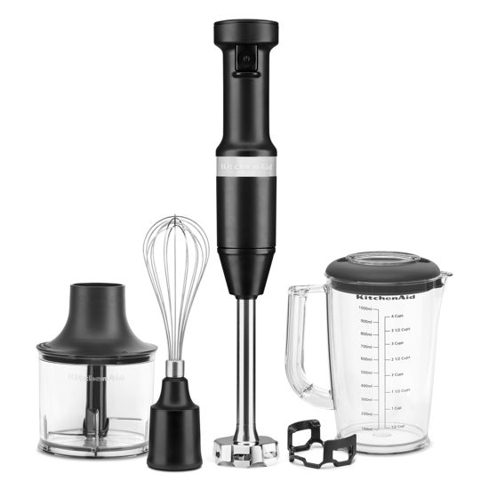 Picture of KitchenAid Variable Speed Corded Hand Blender with Accessories, Black Matte, KHBV83BM