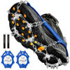 Picture of Crampons Ice Cleats Traction Snow Grips for Boots Shoes Women Men Anti Slip 19 Stainless Steel Spikes Safe Protect for Hiking Fishing Walking Climbing Mountaineering