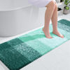 Picture of OLANLY Bathroom Rug Mat 59x20, Extra Soft and Absorbent Microfiber Bath Rugs, Non-Slip Plush Shaggy Bath Carpet, Machine Wash Dry, Bath Mats for Bathroom Floor, Tub and Shower, Blackish Green