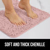Picture of Gorilla Grip Bath Rug 24x17, Thick Soft Absorbent Chenille, Rubber Backing Quick Dry Microfiber Mats, Machine Washable Rugs for Shower Floor, Bathroom Runner Bathmat Accessories Decor, Dusty Rose