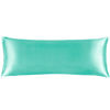 Picture of BEDELITE Satin Silk Body Pillow Pillowcase for Hair and Skin, Premium and Silky Turquoise Long Body Pillow Case Cover 20x54 with Envelope Closure