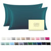 Picture of Silk Pillow Cases 2 Pack Soft Breathable and Sliky Standard Size Pillow Cases Set of 2,Natural Mulberry Satin Silk Pillowcase with Hidden Zipper for Hair and Skin (Teal,20"X 26",2pcs)
