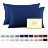 Picture of Silk Pillowcase for Hair and Skin,Soft,Breathable and Sliky 100% Standard Size Pillow Cases Set of 2,Both Sides Natural Mulberry Silk Pillowcases with Hidden Zipper(Standard Size 20"X 26",2pcs)