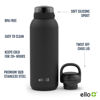 Picture of Ello Cooper 40oz Stainless Steel Water Bottle with 2 Lids Chug and Straw | Leak Proof | Double Walled and Vacuum Insulated | Built in Carry Loop | Dishwasher Safe | Cashmere Pink