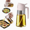 Picture of TrendPlain 16oz/470ml Olive Oil Sprayer for Cooking - 2 in 1 Olive Oil Dispenser for Kitchen Gadgets, Air Fryer, Salad, and BBQ - Peach