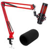 Picture of SUNMON Hyper x QuadCast Boom Arm - Upgraded Red Boom Arm for HyperX QuadCast with QuadCast Windscreen, Sound Insulation and Noise Reduction, HyperX QuadCast Microphone Arm with 3/8" to 5/8" Adapter