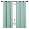 Picture of NICETOWN Aqua Blue Room Darkening Curtains for Kitchen, Window Treatment Thermal Insulated Solid Grommet Curtains/Drapes Bedroom (Set of 2, 42 inches Wide by 63 Long)