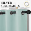 Picture of NICETOWN Aqua Blue Room Darkening Curtains for Kitchen, Window Treatment Thermal Insulated Solid Grommet Curtains/Drapes Bedroom (Set of 2, 42 inches Wide by 63 Long)