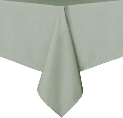 Picture of sancua Rectangle Tablecloth - 60 x 84 Inch - Stain and Wrinkle Resistant Washable Polyester Table Cloth, Decorative Fabric Table Cover for Dining Table, Buffet Parties and Camping, Sage Green