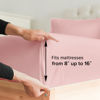 Picture of Cal King Size Fitted Bed Sheet - Hotel Luxury Single Fitted Sheet Only - Fits Mattress Up to 16" - Soft, Wrinkle Free, Breathable Sheet for Women, Men, Kids & Teens - Baby Pink Single Fitted Sheet