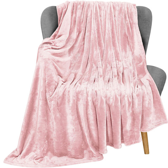 Picture of Utopia Bedding Fleece Blanket Throw Size Pink 300GSM Luxury Fuzzy Soft Anti-Static Microfiber Bed Blanket (60x50 Inches)
