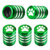 Picture of Tire Valve Stem Caps -(5 Pack) Tire Air Caps Metal with Plastic Liner Corrosion Resistant Leak-Proof Cat/Dog Paw for Car Truck Motorcycle Bike Green