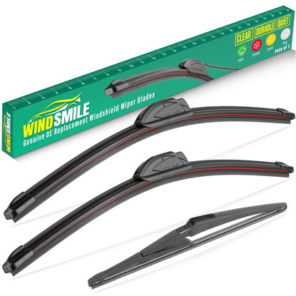 Picture of 22" 14" 12" Windshield Wiper Blades Replacement for Nissan Juke 2011 2012 2013 2014 2015 2016 2017 Premium All Weather Front Rear Wipers Set - OEM Quality (Pack of 3)