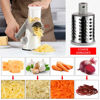 Picture of Cambom Rotary Cheese Grater Hand Crank Cheese Shredder for Fresh Cheese, Vegetable, Nuts,Non-slip Suction Base, Free Cleaning Brush Three Blades, White