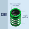 Picture of Tire Valve Stem Caps -(5 Pack) Tire Air Caps Metal with Plastic Liner Corrosion Resistant Leak-Proof for Car Truck Motorcycle SUV and Bike Green