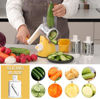 Picture of Cambom Rotary Cheese Grater Hand Crank Cheese Shredder for Fresh Cheese, Vegetable, Nuts,Non-slip Suction Base, Free Cleaning Brush Three Blades,Yellow