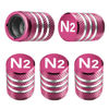 Picture of Tire Valve Stem Caps Cover - (5 Pack) Tire Air Cap N2 Nitrogen Metal with Plastic Liner Corrosion Resistant Leak-Proof for Car Truck Motorcycle Bike Pink