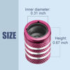 Picture of Tire Valve Stem Caps Cover - (5 Pack) Tire Air Cap N2 Nitrogen Metal with Plastic Liner Corrosion Resistant Leak-Proof for Car Truck Motorcycle Bike Pink
