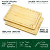 Picture of ROYAL CRAFT WOOD Wooden Serving Boards for Kitchen Meal & Cutting-Bamboo Cutting Board Set with Juice Groove Side Handles - Charcuterie & Chopping Butcher Block for Meat-Kitchen Gadgets Gift(2 Pcs)