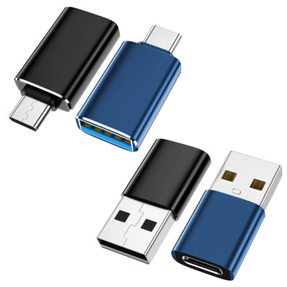 Picture of [4 Pack]【USB-C to USB-A】&【USB-A to USB-C】 OTG Adapter,Type C Type A Male Female Adapter SuperSpeed Data Transfer & Fast Charging Compatible with iPhone/PC/Samsung/iPad/Laptop/MacBook/iWatch/AirPods