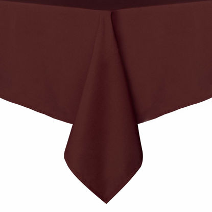 Picture of sancua Rectangle Tablecloth - 60 x 84 Inch - Stain and Wrinkle Resistant Washable Polyester Table Cloth, Decorative Fabric Table Cover for Dining Table, Buffet Parties and Camping, Burgundy