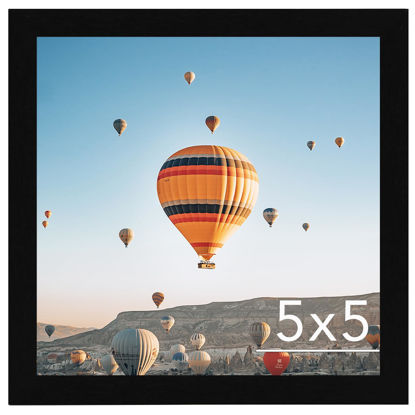 Picture of JCJMY 5x5 Picture Frame Black for Wall Hanging or Tabletop, Wall Mounting Horizontally or Vertically, 5 x 5 Square Wall Gallery Poster Photo Frame with Shatter Resistant Plexiglass, Black
