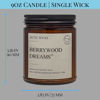 Picture of Berrywood Dreams Candles | Arctic Wicks 9oz Coconut & Beeswax Candles | Amber Scented Berry Candles for Fall, Winter, Holidays, Gifts, Non-Toxic, Sustainable | USDA Certified 100% Biobased
