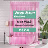 Picture of AmazerBath Extra Long Shower Curtain Liner, Clear Pink Shower Curtain Liner 84 Inches Long, 72x84 Plastic Shower Curtain Liner, Cute Tall Shower Liner, PEVA Bathroom Shower Curtain Liners & 3 Magnets