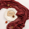 Picture of Keketo Burgundy Table Runner Burgundy Red Cheesecloth Gauze 120 Inch 10 FT Rustic Boho Cheese Cloth Runner for Wedding Baby Shower Bridal Shower Engagement Birthday Party Long Sheer Home Decorations