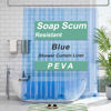 Picture of AmazerBath 72x78 Long Shower Curtain Liner, Clear Blue Plastic Shower Curtain Liner, Waterproof PEVA Shower Liner, Cute Lightweight Shower Curtains for Bathroom with 3 Magnets & Rustproof Grommets