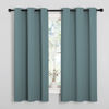 Picture of NICETOWN Modern Greyish Blue Blackout Curtains Noise Reducing, Thermal Insulated and Privacy Room Darkening Drape Panels for Boy's Guest Room Door Small Short Window (2 Panels, W42 x L63 -Inch)