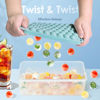 Picture of WIBIMEN Ice Cube Tray with Lid and Bin - Round Ice Trays for Freezer with Lid - Ice Cube Trays for Freezer with Ice Container (0.8"-2PACK Blue)