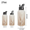 Picture of BJPKPK Insulated Water Bottles with Straw Lid, 27oz Stainless Steel Water Bottle with 3 Lids, Leak Proof BPA Free Metal Thermos Mug, Sports Water Bottle Keep Cold & Hot- Wood- Yellow Gray