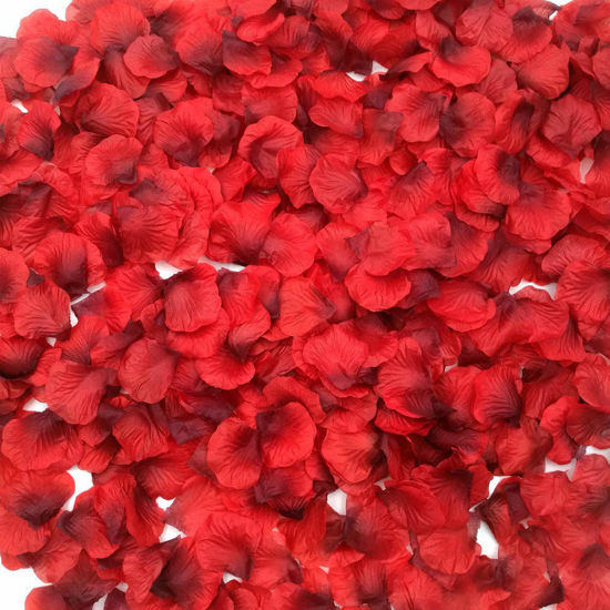 Picture of CODE FLORIST 1100 PCS Dark-Red Silk Rose Petals for Valentine's Day,Romantic Night,Wedding,Proposal Anniversary Flower Decorations(Separated,Scented)