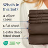 Picture of Extra Deep Queen Sheet Set - 6 Piece Breathable & Cooling Sheets - Hotel Luxury Bedding Set w/18-24 Inch Extra Deep Pockets - Easy & Secure Fit - Super Soft, Wrinkle Free & Comfy - Brown, Queen Size