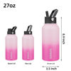 Picture of BJPKPK Insulated Water Bottles with Straw Lid, 27oz Stainless Steel Water Bottle with 3 Lids, Leak Proof BPA Free Metal Thermos Mug, Sports Water Bottle Keep Cold & Hot- Cherry
