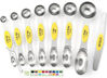 Picture of Spring Chef Yellow Stainless Steel Magnetic Measuring Spoons Set of 8 with Leveler, Dual Sided Metal Teaspoon & Tablespoon Measuring Spoons, Kitchen Gadgets for Baking & Cooking, Fits in Spice Jars