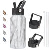 Picture of BJPKPK Insulated Water Bottles with Straw Lid, 27oz Stainless Steel Water Bottle with 3 Lids, Leak Proof BPA Free Metal Thermos Mug, Sports Water Bottle Keep Cold & Hot- White Birch