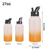 Picture of BJPKPK Insulated Water Bottles with Straw Lid, 27oz Stainless Steel Water Bottle with 3 Lids, Leak Proof BPA Free Metal Thermos Mug, Sports Water Bottle Keep Cold & Hot- Coral