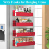 Picture of HuggieGems 4 Pack Magnetic Spice Storage Rack Organizer for Refrigerator and Oven, Red Fridge Organizers and Storage