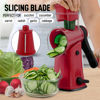 Picture of Zulay Rotary Cheese Grater 5 Blade Cheese Shredder - Manual Hand Crank Cheese Grater With Reinforced Suction & 5 Interchangeable Drums - Easy to Use Vegetable Chopper - Deep Maroon