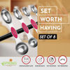 Picture of Spring Chef Pink Stainless Steel Magnetic Measuring Spoons Set of 8 with Leveler, Dual Sided Teaspoon & Tablespoon Measuring Set for Dry and Liquid Ingredients, Kitchen Gadgets for Baking & Cooking