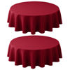 Picture of Biscaynebay 2 Pack Textured Fabric Round Christmas Tablecloths 60", Red Water Resistant Fabric Tablecloths for Dining, Kitchen, Wedding, Parties etc Machine Washable