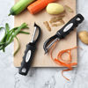 Picture of Spring Chef Premium Swivel Vegetable Peeler, Soft Grip Handle and Ultra Sharp Stainless Steel Blades - Perfect Kitchen Peeler For Veggie, Fruit, Potato, Carrot, Apple - Black - Set of 2
