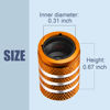 Picture of Tire Valve Stem Caps Cover - (5 Pack) Tire Air Cap N2 Nitrogen Metal with Plastic Liner Corrosion Resistant Leak-Proof for Car Truck Motorcycle Bike Orange
