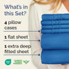 Picture of Extra Deep Queen Sheet Set - 6 Piece Breathable & Cooling Sheets - Hotel Luxury Bedding Set with 18-24 Inch Extra Deep Pockets - Easy Fit - Super Soft, Wrinkle Free and Comfy - Royal Blue, Queen Size