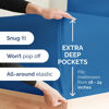 Picture of Extra Deep Queen Sheet Set - 6 Piece Breathable & Cooling Sheets - Hotel Luxury Bedding Set with 18-24 Inch Extra Deep Pockets - Easy Fit - Super Soft, Wrinkle Free and Comfy - Royal Blue, Queen Size