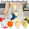 Picture of Cambom Rotary Cheese Grater Hand Crank Cheese Shredder for Fresh Cheese, Vegetable, Nuts, Non-slip Suction Base,Five Blades, Deep Blue